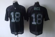 Wholesale Cheap Sideline Black United Seahawks #18 Sidney Rice Black Stitched NFL Jersey