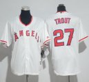 Wholesale Cheap Angels #27 Mike Trout White Cool Base Stitched Youth MLB Jersey