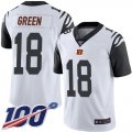 Wholesale Cheap Nike Bengals #18 A.J. Green White Men's Stitched NFL Limited Rush 100th Season Jersey