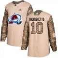 Wholesale Cheap Adidas Avalanche #10 Sven Andrighetto Camo Authentic 2017 Veterans Day Stitched Youth NHL Jersey