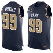 Wholesale Cheap Nike Rams #99 Aaron Donald Navy Blue Team Color Men's Stitched NFL Limited Tank Top Jersey
