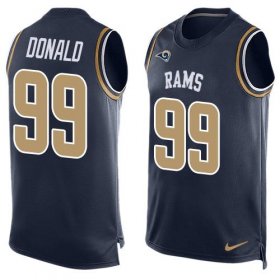 Wholesale Cheap Nike Rams #99 Aaron Donald Navy Blue Team Color Men\'s Stitched NFL Limited Tank Top Jersey