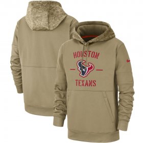 Wholesale Cheap Men\'s Houston Texans Nike Tan 2019 Salute to Service Sideline Therma Pullover Hoodie