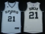 Wholesale Cheap San Antonio Spurs #21 Tim Duncan Revolution 30 Swingman 2014 New White Jersey