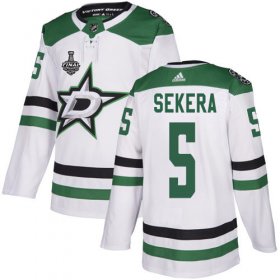 Cheap Adidas Stars #5 Andrej Sekera White Road Authentic Youth 2020 Stanley Cup Final Stitched NHL Jersey