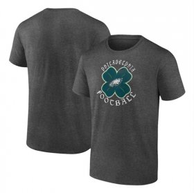 Wholesale Cheap Men\'s Philadelphia Eagles Gray Celtic Clover T-Shirt