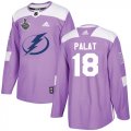 Wholesale Cheap Adidas Lightning #18 Ondrej Palat Purple Authentic Fights Cancer 2020 Stanley Cup Final Stitched NHL Jersey