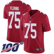 Wholesale Cheap Nike Giants #75 Cameron Fleming Red Men's Stitched NFL Limited Inverted Legend 100th Season Jersey