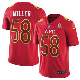 Wholesale Cheap Nike Broncos #58 Von Miller Red Men\'s Stitched NFL Limited AFC 2017 Pro Bowl Jersey