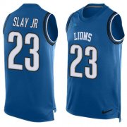 Wholesale Cheap Nike Lions #23 Darius Slay Jr Blue Team Color Men's Stitched NFL Limited Tank Top Jersey