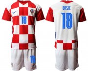 Wholesale Cheap Men 2020-2021 European Cup Croatia home red 18 Nike Soccer Jersey