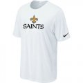Wholesale Cheap Nike New Orleans Saints Authentic Logo NFL T-Shirt White