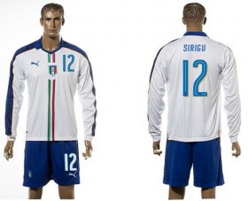 Wholesale Cheap Italy #12 Sirigu White Away Long Sleeves Soccer Country Jersey