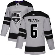 Wholesale Cheap Adidas Kings #6 Jake Muzzin Gray Alternate Authentic Stitched NHL Jersey