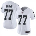 Wholesale Cheap Nike Raiders #77 Trent Brown White Women's Stitched NFL Vapor Untouchable Limited Jersey