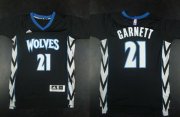 Wholesale Cheap Minnesota Timberwolves #21 Kevin Garnett Revolution 30 Swingman 2014 New Black Jersey