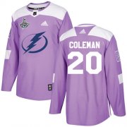 Cheap Adidas Lightning #20 Blake Coleman Purple Authentic Fights Cancer Youth 2020 Stanley Cup Champions Stitched NHL Jersey