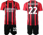 Wholesale Cheap Men 2021-2022 Club AC Milan home red 22 Soccer Jersey