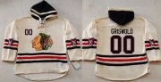 Wholesale Cheap Blackhawks #00 Clark Griswold Cream Heavyweight Pullover Hoodie Stitched NHL Jersey