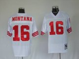 Wholesale Cheap Mitchell and Ness 49ers Joe Montana #16 Stitched White NFL Jersey