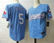 Wholesale Cheap Men's Texas Rangers #5 Corey Seager Light Blue Stitched MLB Flex Base Nike Jersey