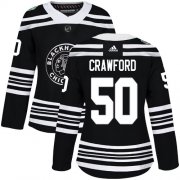 Wholesale Cheap Adidas Blackhawks #50 Corey Crawford Black Authentic 2019 Winter Classic Women's Stitched NHL Jersey