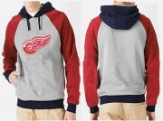 Wholesale Cheap Detroit Red Wings Pullover Hoodie Grey & Red