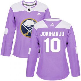 Wholesale Cheap Adidas Sabres #10 Henri Jokiharju Purple Authentic Fights Cancer Women\'s Stitched NHL Jersey
