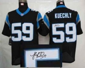 Wholesale Cheap Nike Panthers #59 Luke Kuechly Black Team Color Men\'s Stitched NFL Elite Autographed Jersey