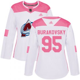 Wholesale Cheap Adidas Avalanche #95 Andre Burakovsky White/Pink Authentic Fashion Women\'s Stitched NHL Jersey