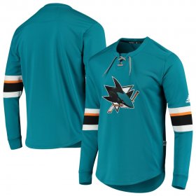 Wholesale Cheap San Jose Sharks adidas Platinum Long Sleeve Jersey T-Shirt Teal