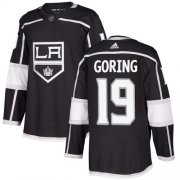 Wholesale Cheap Adidas Kings #19 Butch Goring Black Home Authentic Stitched NHL Jersey