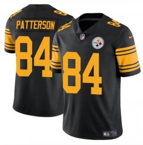 Cheap Men\'s Pittsburgh Steelers #84 Cordarrelle Patterson Black Color Rush Limited Football Stitched Jersey