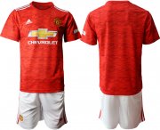 Wholesale Cheap Men 2020-2021 club Manchester United home blank red Soccer Jerseys1
