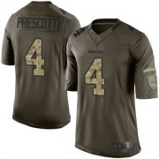 Wholesale Cheap Nike Cowboys #4 Dak Prescott Green Men's Stitched NFL Limited 2015 Salute to Service Jersey