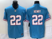 Wholesale Cheap Men's Tennessee Titans #22 Derrick Henry Light Blue 2023 F.U.S.E. Vapor Limited Throwback Stitched Football Jersey