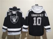 Wholesale Cheap Men's Las Vegas Raiders #10 Jimmy Garoppolo Black Ageless Must-Have Lace-Up Pullover Hoodie