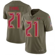 Wholesale Cheap Nike Buccaneers #21 Justin Evans Olive Men's Stitched NFL Limited 2017 Salute to Service Jersey