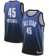 Cheap Men's 2023 All-Star #45 Donovan Mitchell Blue Game Swingman Stitched Basketball Jersey