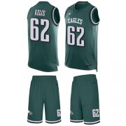 Wholesale Cheap Nike Eagles #62 Jason Kelce Midnight Green Team Color Men's Stitched NFL Limited Tank Top Suit Jersey