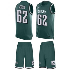 Wholesale Cheap Nike Eagles #62 Jason Kelce Midnight Green Team Color Men\'s Stitched NFL Limited Tank Top Suit Jersey