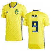 Wholesale Cheap Sweden #9 Berg Home Soccer Country Jersey