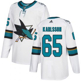 Wholesale Cheap Adidas Sharks #65 Erik Karlsson White Road Authentic Stitched Youth NHL Jersey