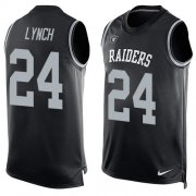 Wholesale Cheap Nike Raiders #24 Marshawn Lynch Black Team Color Men's Stitched NFL Limited Tank Top Jersey
