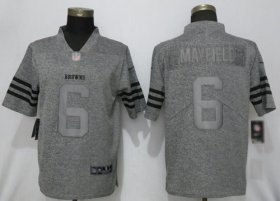 Wholesale Cheap Nike Browns #6 Baker Mayfield Gray Men\'s Stitched NFL Limited Gridiron Gray Jersey
