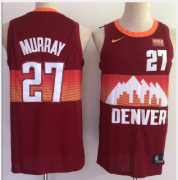 Wholesale Cheap Men's Denver Nuggets #27 Jamal Murray Red 2021 City Edition NBA Swingman Jersey With The Sponsor Logo