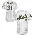 Wholesale Cheap Mets #31 Mike Piazza White(Blue Strip) Flexbase Authentic Collection Memorial Day Stitched MLB Jersey