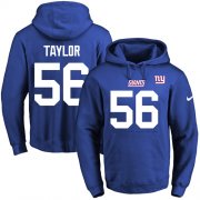 Wholesale Cheap Nike Giants #56 Lawrence Taylor Royal Blue Name & Number Pullover NFL Hoodie