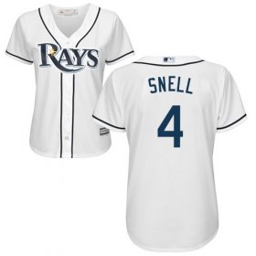 Wholesale Cheap Rays #4 Blake Snell White Home Women\'s Stitched MLB Jersey