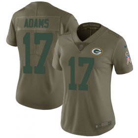 Wholesale Cheap Nike Packers #17 Davante Adams Olive Women\'s Stitched NFL Limited 2017 Salute to Service Jersey